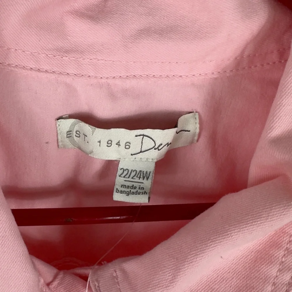 EST 1946 Denim 22/24 w pink jacket nwt 26 p2p 21 length crop nwt grey bottom